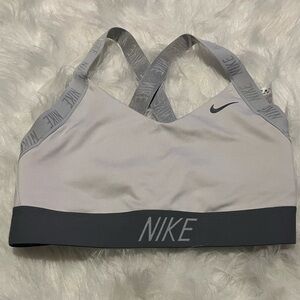 Nike Women's Light Gray and Dark Gray Sports Bra